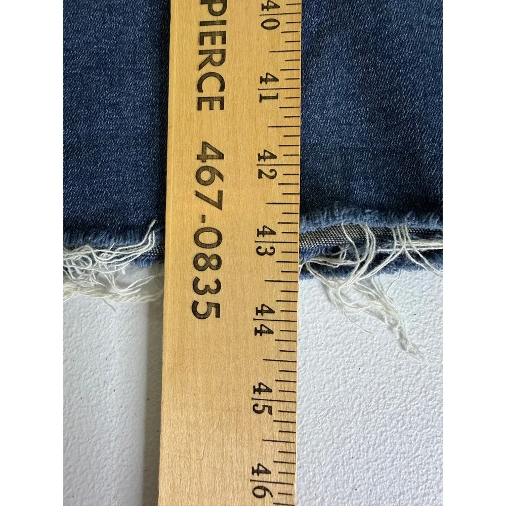 AQUA Cargo Utility Straight Leg Jeans Size 24 Raw Hem High Rise Stretch Denim